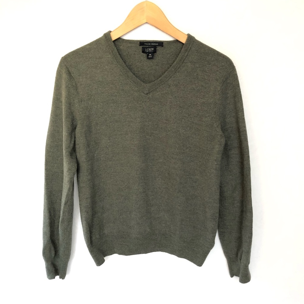 J. Crew V-Neck Sweater Italian Merino Wool M